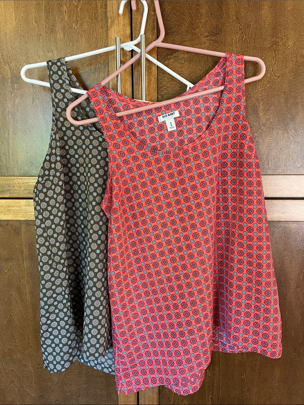 Old Navy Red and Green Printed Tank Tops - Women's Sleeveless Shirts